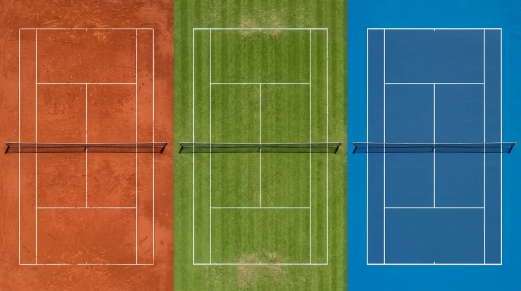 Vergelijking van gravel hardcourt en gras ondergronden en hun invloed op tennis weddenschappen
