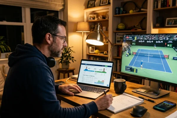 Vergelijking tussen pre-match en live wedden op tennis met timing en odds